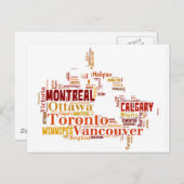 Carte Postale Art Word des villes du Canada (Devant / Derrière)