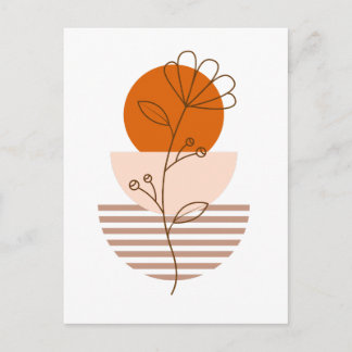 Carte Postale Arte boho flor en un atardecer