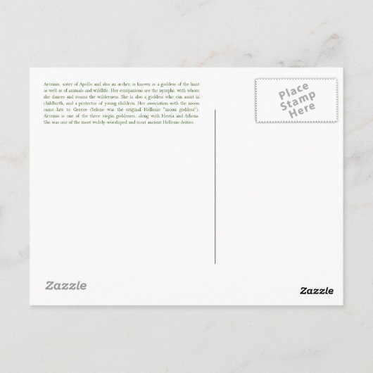 Carte postale Artemis (Dos)