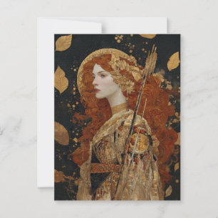 Carte Postale Artemis : La Chasseuse d'Automne Art Nouveau