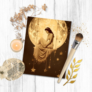 Carte Postale Artemis Papier Lune fille, photo Vintage Jazz