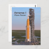 Carte Postale Artemis Une Lune Rocket sur Pad (Devant / Derrière)