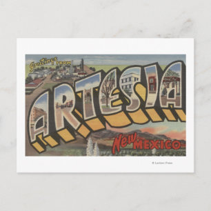 Carte Postale Artesia, Nouveau-Mexique - Scènes de grandes lettr