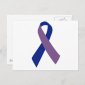 Carte Postale arthrite sensibilisation ruban bleu (Devant / Derrière)