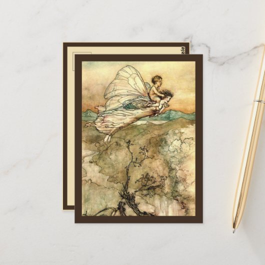 Carte Postale Arthur Rackham Illustration Midsummer Nights Dream (Devant/Arrière en situation)