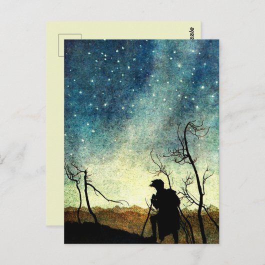 Carte Postale Arthur Rackham Illustration NIght Silhouette (Devant / Derrière)