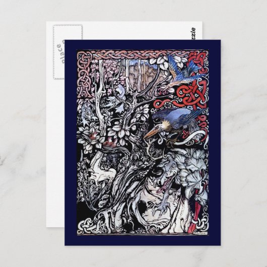 Carte Postale Arthur Rackham Irish Fayry contes Illustration (Devant / Derrière)