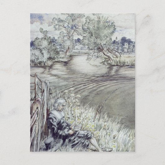 Carte Postale Arthur Rackham |Izaak Walton incliné contre un F (Devant)
