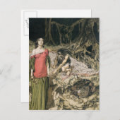 Carte Postale Arthur Rackham | Le Bois de Grimhilde, le papillon (Devant / Derrière)