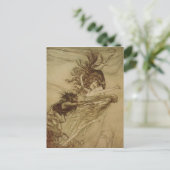 Carte Postale Arthur Rackham | Les Rhinemaidens taquinant Alberi (Debout devant)