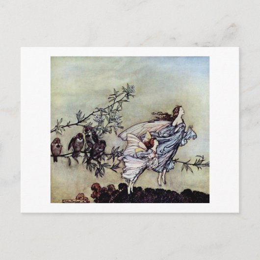 Carte Postale Arthur Rackham livre art Peter Pan Fairies (Devant)