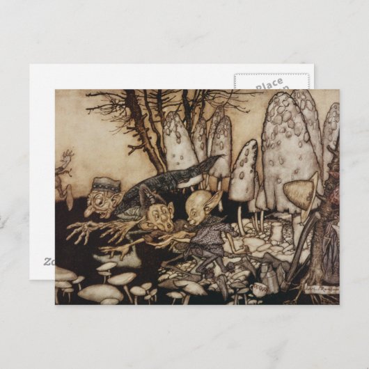 Carte Postale Arthur Rackham | Peter Pan à Kensington Gardens (Devant / Derrière)