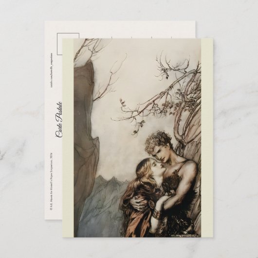 Carte Postale Arthur Rackham Richard Wagner Brünnhilde Valkyrie (Devant / Derrière)