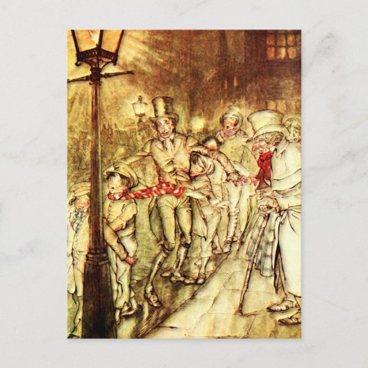 Carte Postale Arthur Rackham - Un Carol de Noël - Rue (Devant)