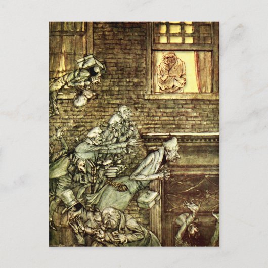 Carte Postale Arthur Rackham - Un chant de Noël - Fantômes (Devant)