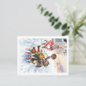 Carte Postale Arthur Thiele - Chats Aller Dormir Sur La Neige (Debout devant)