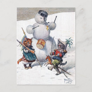 Carte Postale Arthur Thiele - Chats Jouer avec le bonhomme de ne