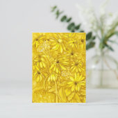 Carte Postale Artichauts de Jérusalem Fleurs d'été Floral Golden (Debout devant)
