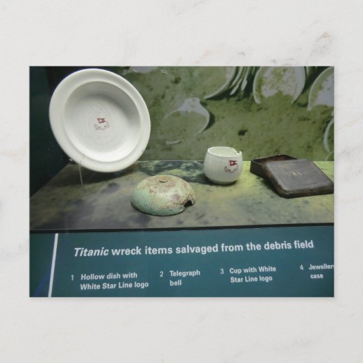 Carte Postale Articles récupérés du Titanic (Devant)