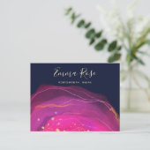 Carte Postale Artisan rose marine aquarelle Gold Splatter (Debout devant)