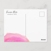 Carte Postale Artisan rose marine aquarelle Gold Splatter (Dos)