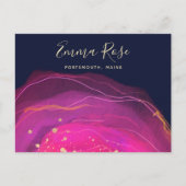 Carte Postale Artisan rose marine aquarelle Gold Splatter (Devant)