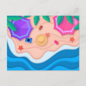 Carte Postale Artisanat en papier été à la plage (Devant)