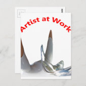 Carte Postale Artiste au travail (Devant / Derrière)