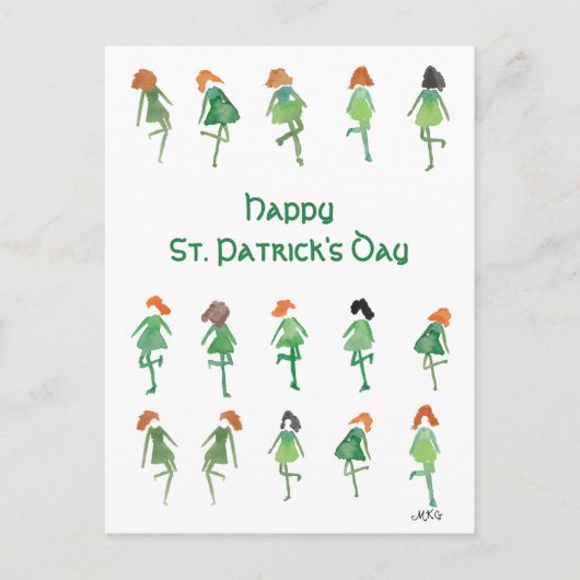 Carte Postale Artiste Celtic St. Patrick's Day Boho Irish Dance (Devant)