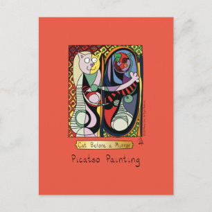 Carte Postale Artiste de chat drôle