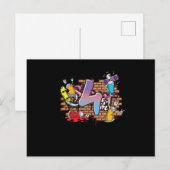 Carte Postale Artiste de graffiti de danseur hiphop Typographie  (Devant / Derrière)