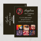 Carte Postale Artiste de maquillage photo Black Modern (Devant / Derrière)