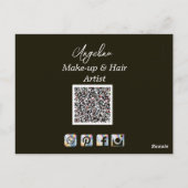 Carte Postale Artiste de maquillage photo Black Modern (Dos)