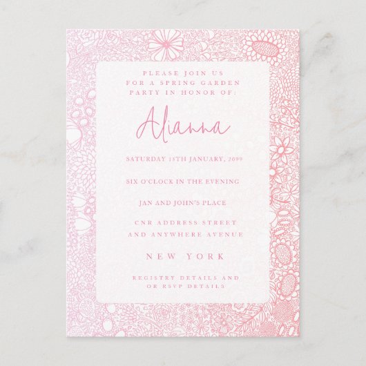 Carte Postale Artiste de scène de jardin rose Dames (Devant)