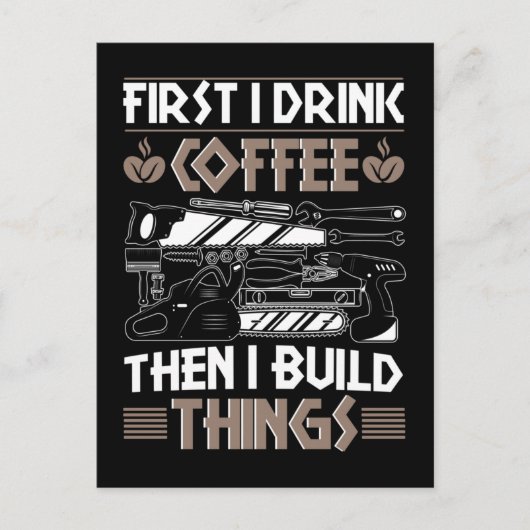 Carte Postale Artiste du café Funny Carpenter Père Woodworker (Devant)