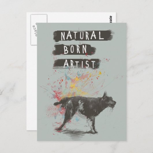 Carte Postale artiste né (Devant / Derrière)