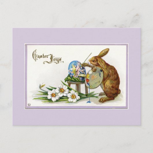 Carte postale Artiste Pâques Bunny Lavender (Devant)