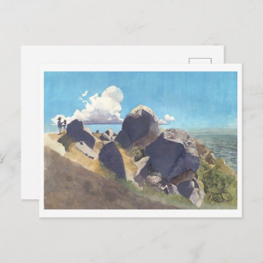 Carte Postale Artiste sur la côte californienne (Devant / Derrière)