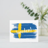 Carte Postale Artistic Brushstroke Sweden Flag (Debout devant)