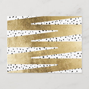 Carte Postale Artistic Chic Gold & Black Zigzag & Abstrait
