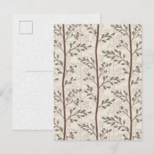 Carte postale artistique à motif floral élégant de