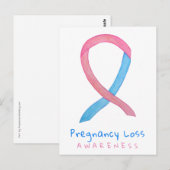 Carte postale artistique du ruban de sensibilisati (Devant / Derrière)