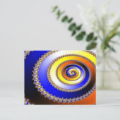 Carte Postale ARTs abstraits - Spirale bleu jaune (Debout devant)
