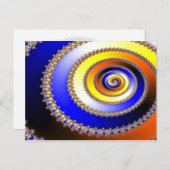 Carte Postale ARTs abstraits - Spirale bleu jaune (Devant / Derrière)