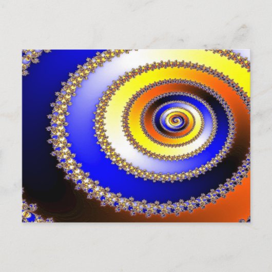 Carte Postale ARTs abstraits - Spirale bleu jaune (Devant)