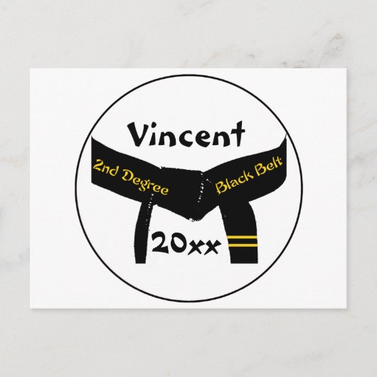 Carte Postale Arts martiaux 2e degré Ceinture noire (Devant)
