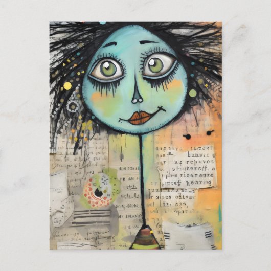 Carte Postale Artsy Ladies 2 yeux verts (Devant)