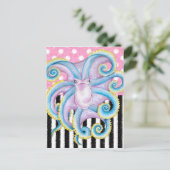 Carte Postale Artsy Octopus rose (Debout devant)