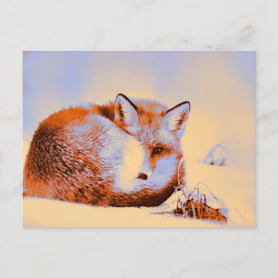 Carte Postale *~* Artsy Red Fox Ap18 Peinture artistique Faune