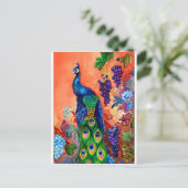 Carte Postale Artwork de raisins de paon (Debout devant)